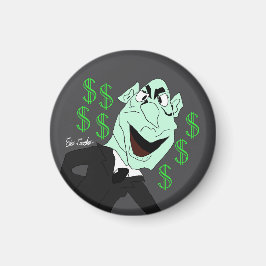 Green business executive puppet magnet