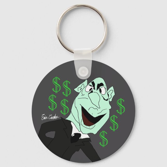 Green business executive puppet schlüsselanhänger (Vorderseite)