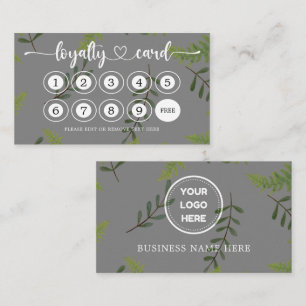 Green Business Logo Store Salon Coffee Shop Treuekarte