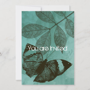 Green Butterfly Blätter Babydusche Einladung