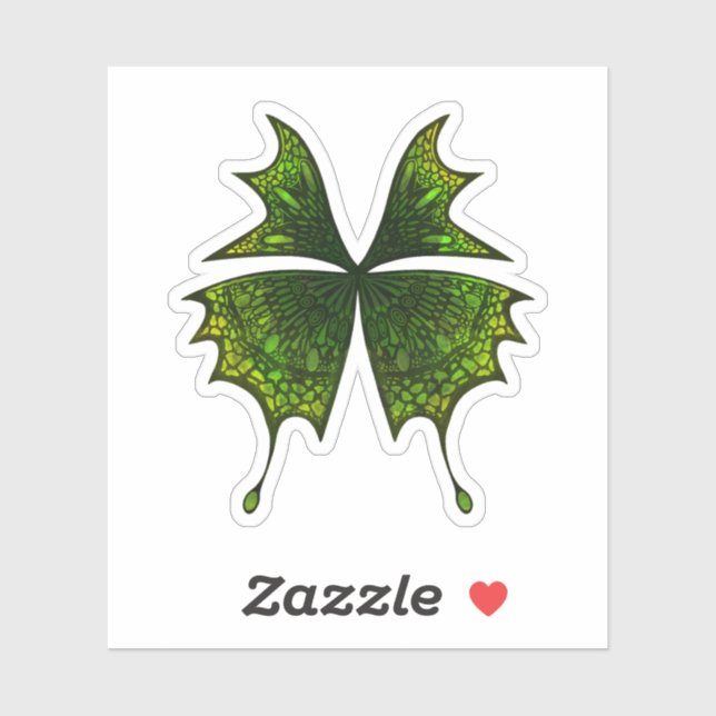 Green Butterfly Custom Cut Sticker Scrapbook (Blatt)