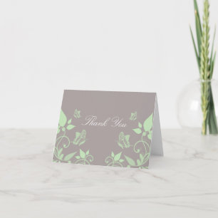 Green Butterfly Floral Danke Karte