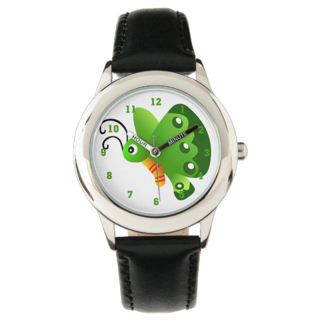 Green Butterfly Graphic Watch Armbanduhr (Vorderseite)