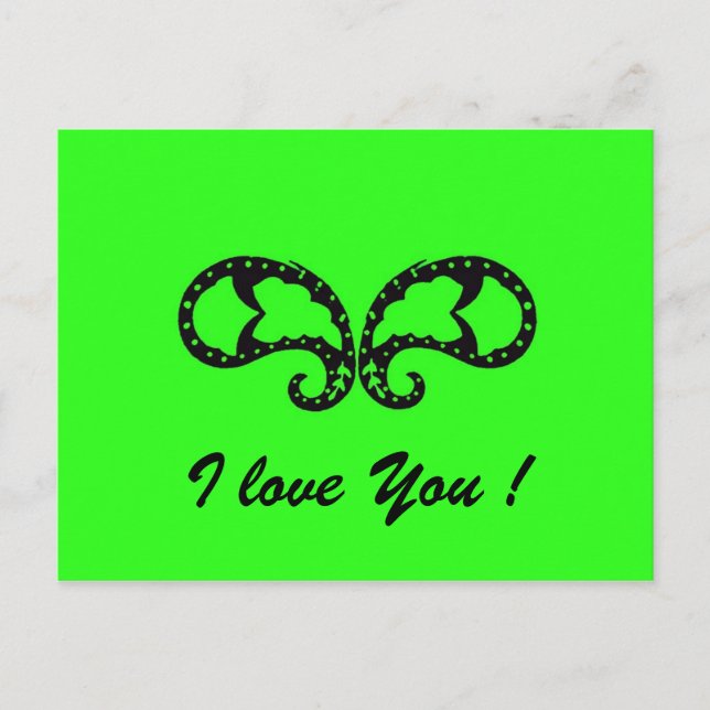 Green Butterfly, ich Liebe Sie! Postkarte (Vorderseite)