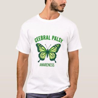 Green Butterfly Icon für Cerebral Palsy Awareness T-Shirt