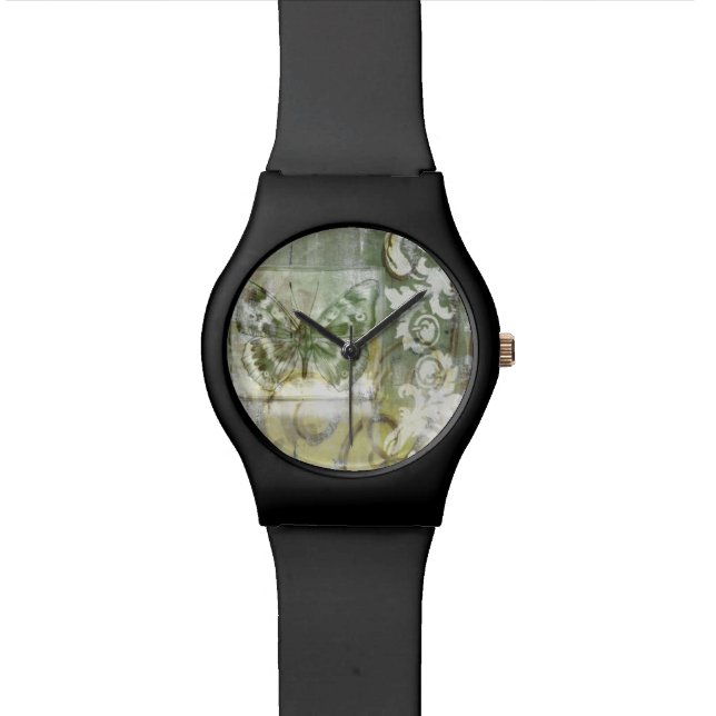 Green Butterfly Inset Armbanduhr (Nahaufnahme)