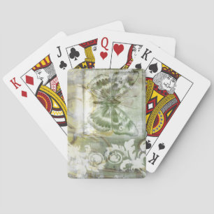 Green Butterfly Inset mit Ironwork Gate Spielkarten