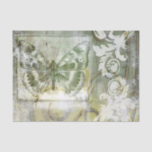 Green Butterfly Inset Seidenpapier