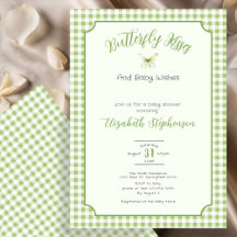 Green Butterfly Kisses and Baby Wishes Baby Shower