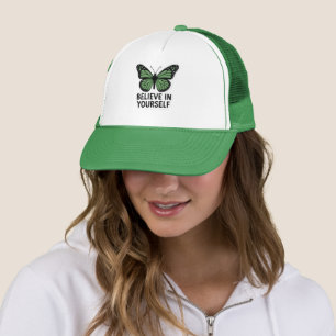 Green Butterfly Motivation Sticker Truckerkappe