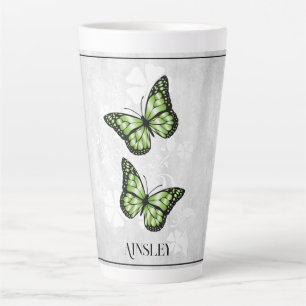 Green Butterfly Personalisiert Latte Tasse