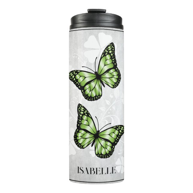 Green Butterfly Personalisiert Thermosbecher (Vorderseite)
