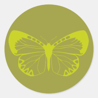 Green Butterfly Runder Aufkleber