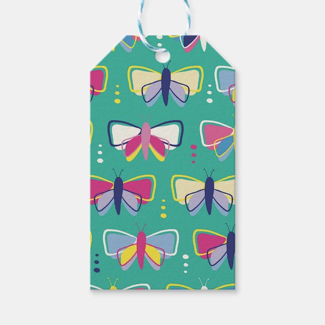 Green Butterfly Soft Tag Geschenkanhänger (Vorderseite)