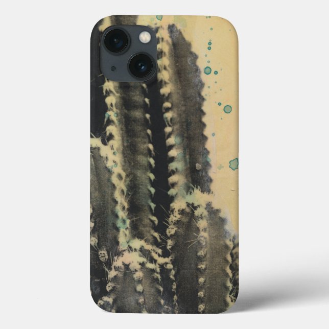 Green Cactus on Yellow Background Case-Mate iPhone Hülle (Rückseite)