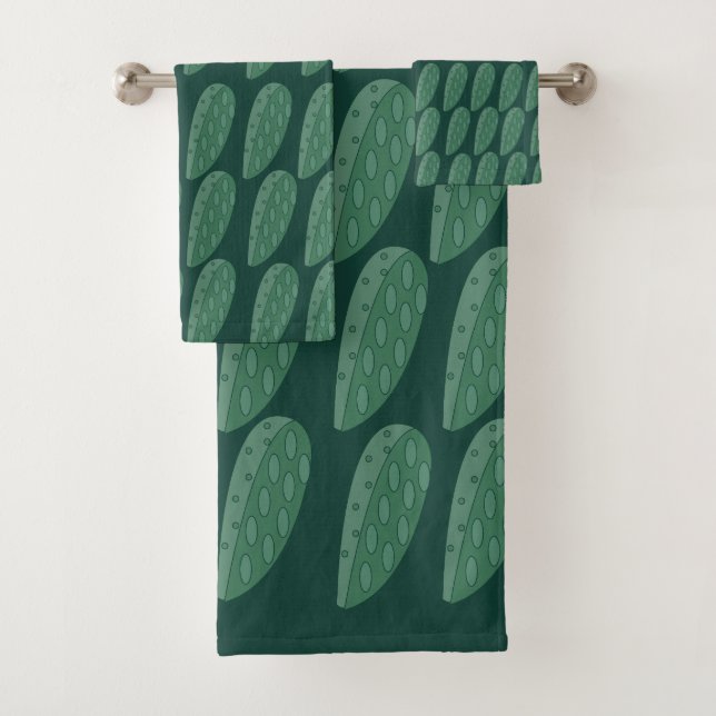 Green Cactus Pflanze Badhandtuch Set (Insitu)