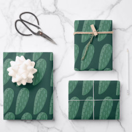Green Cactus Pflanze Geschenkpapier Set
