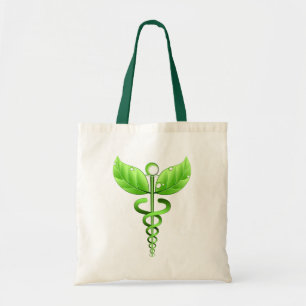 Green Caduceus Alternative Medicine Icon Tragetasche