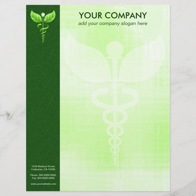 Green Caduceus Alternative Medicine Symbol formell Briefkopf (Vorderseite)