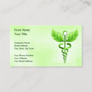Green Caduceus einzigartige Alternative Medicine Visitenkarte