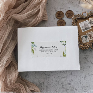 Green Calligraphy Wedding RSVP Adressetikett