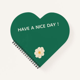 Green Camellia Heart | Cute Aesthetic Journal Notizbuch
