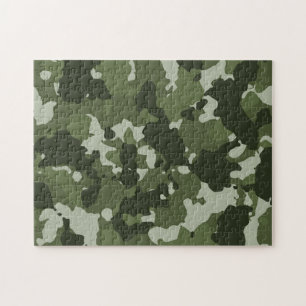 Green Camo Camouflage Military Puzzle