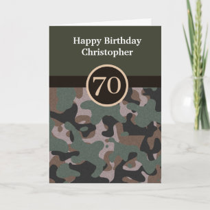 Green Camouflage 70. Geburtstagskarte Karte
