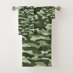 Green Camouflage Badhandtuch Set