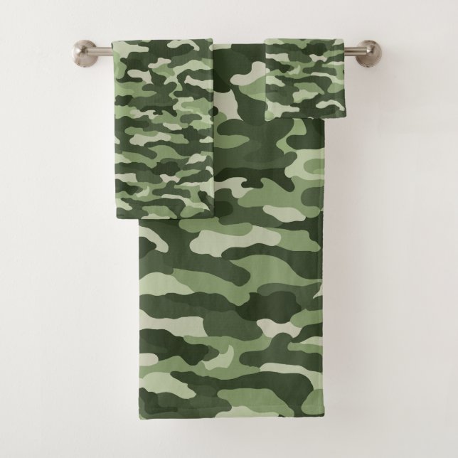 Green Camouflage Badhandtuch Set (Insitu)