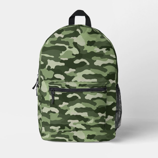 Green Camouflage Bedruckter Rucksack (Vorderseite)