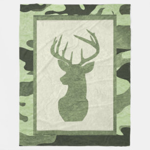 Green Camouflage Blanket mit Hirsch Fleecedecke