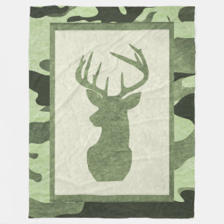 Green Camouflage Blanket mit Hirsch Fleecedecke