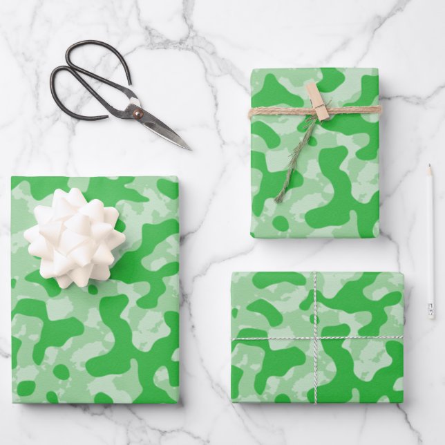 Green Camouflage Camouflage Geschenkpapier Set (Vorderseite)