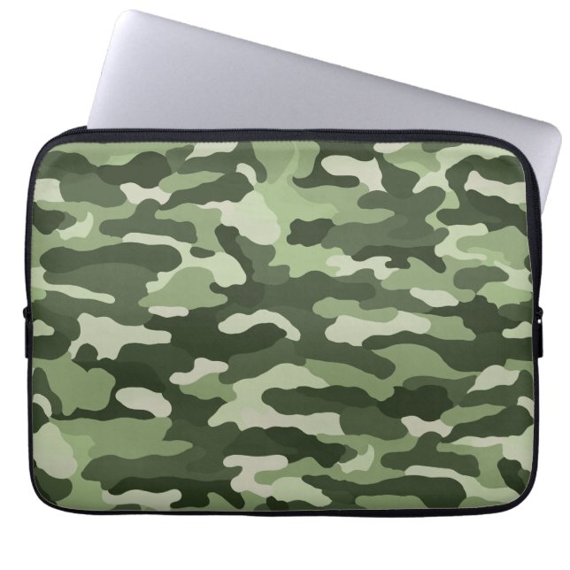 Green Camouflage Laptopschutzhülle (Vorderseite)