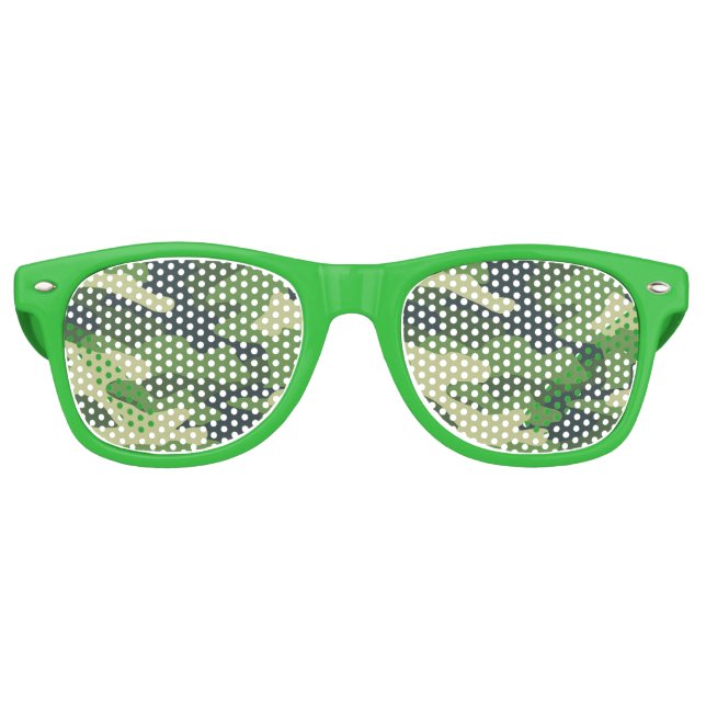 Green Camouflage Masculine Hunter Camouflage Muste Partybrille (Vorderseite)