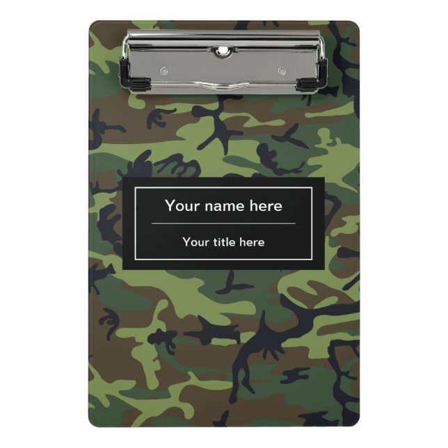 Green Camouflage, Militär, Armee Mini Klemmbrett (Vorderseite)