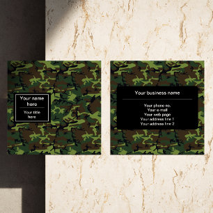 Green Camouflage, Militär, Armee Quadratische Visitenkarte
