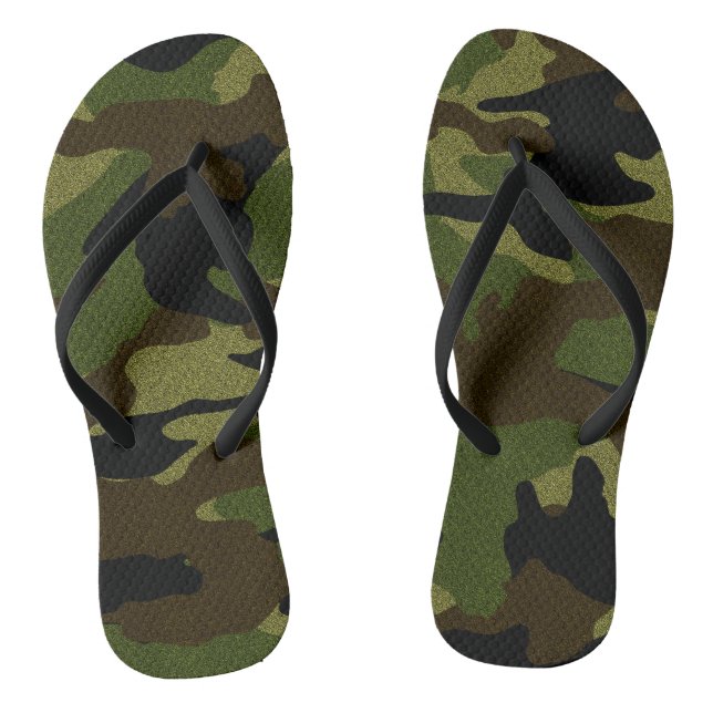 Green Camouflage Military Camouflage Muster Flip F Flops (Fußbett)
