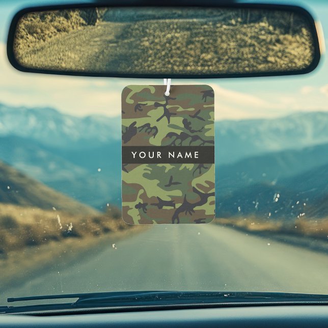 Green Camouflage Muster, Ihr Name, Personalisieren Autolufterfrischer (Von Creator hochgeladen)