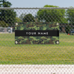 Green Camouflage Muster, Ihr Name, Personalisieren Banner