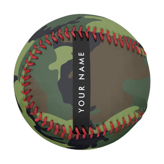 Green Camouflage Muster, Ihr Name, Personalisieren Baseball (Vorderseite Links)