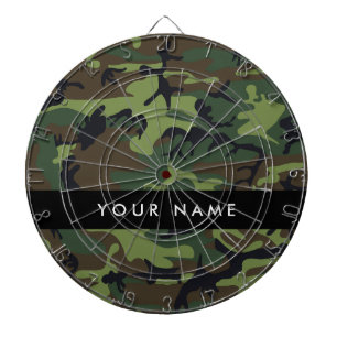 Green Camouflage Muster, Ihr Name, Personalisieren Dartscheibe
