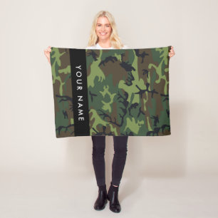 Green Camouflage Muster, Ihr Name, Personalisieren Fleecedecke