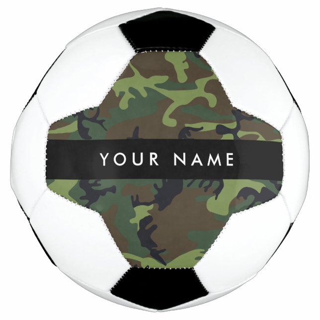 Green Camouflage Muster, Ihr Name, Personalisieren Fußball (Vorderseite)