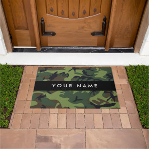 Green Camouflage Muster, Ihr Name, Personalisieren Fußmatte