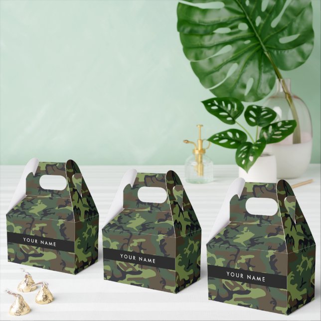Green Camouflage Muster, Ihr Name, Personalisieren Geschenkschachtel (Zahlreiche)