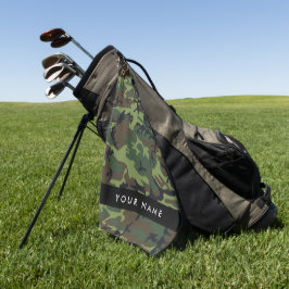 Green Camouflage Muster, Ihr Name, Personalisieren Golfhandtuch