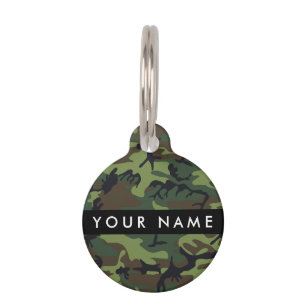 Green Camouflage Muster, Ihr Name, Personalisieren Haustiermarke