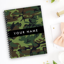 Green Camouflage Muster, Ihr Name, Personalisieren Notizbuch